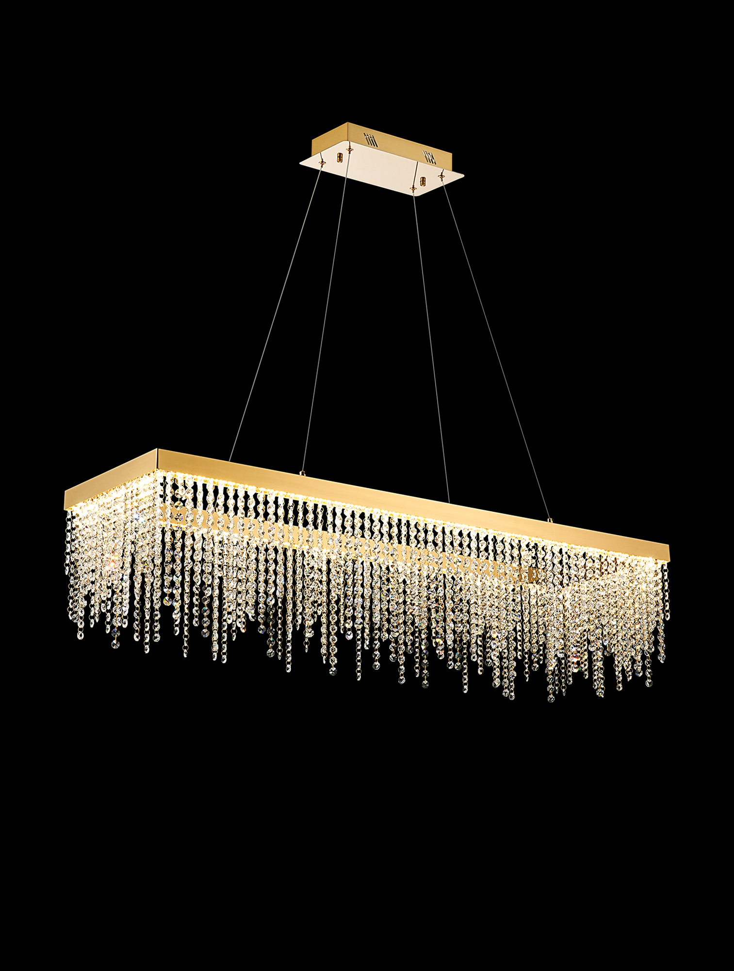 IL32875  Bano Rectangular Dimmable Pendant 40W LED French Gold
